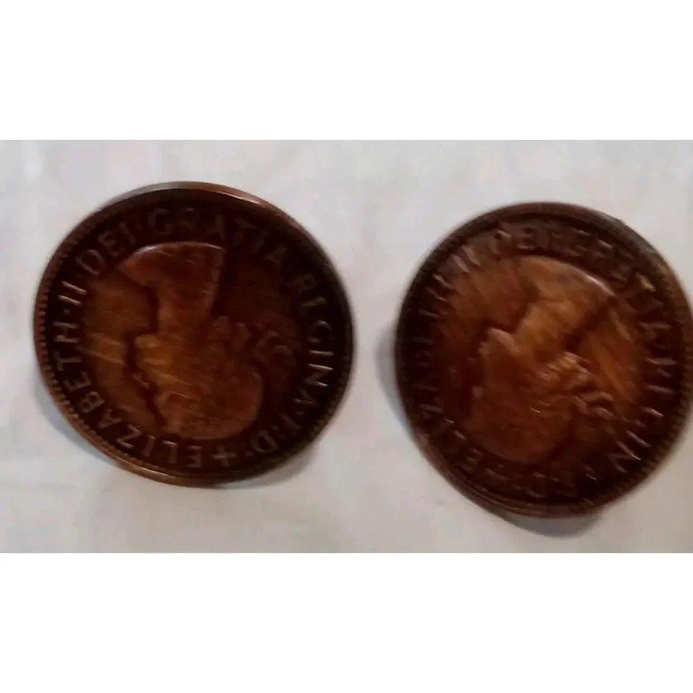 Elizabeth II 1955 Half Penny Cufflinks